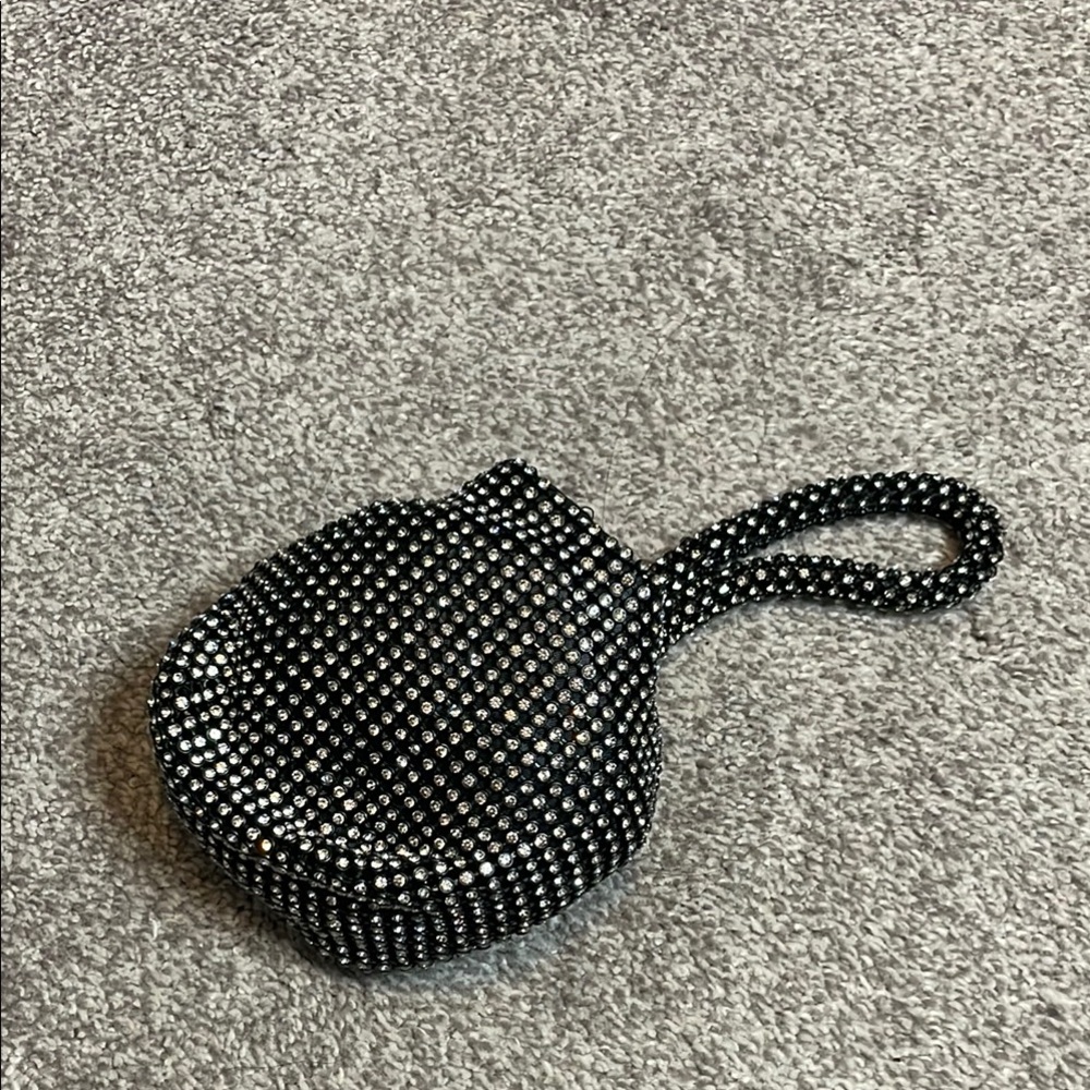 Black Sparking Crystal Women's Bag